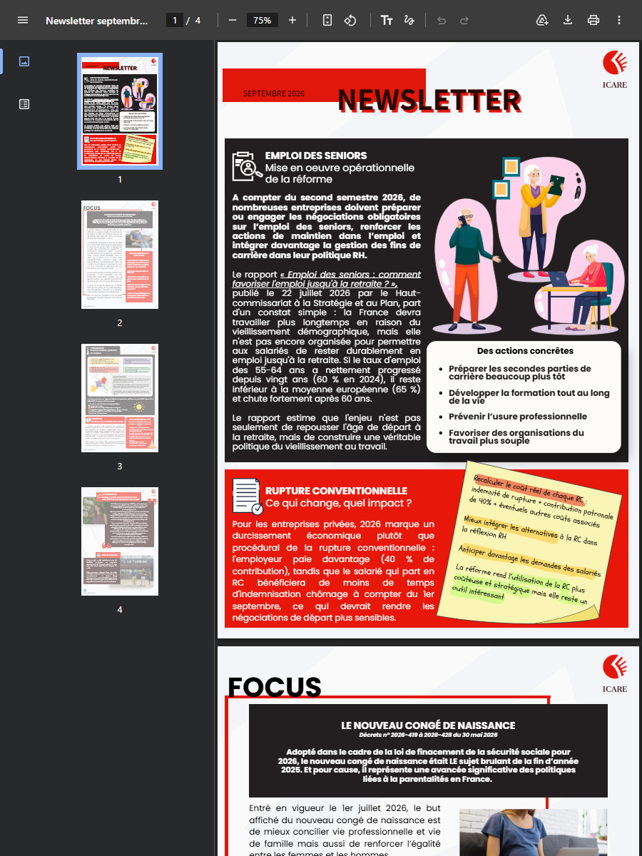 Newsletter ICARE Septembre 2026